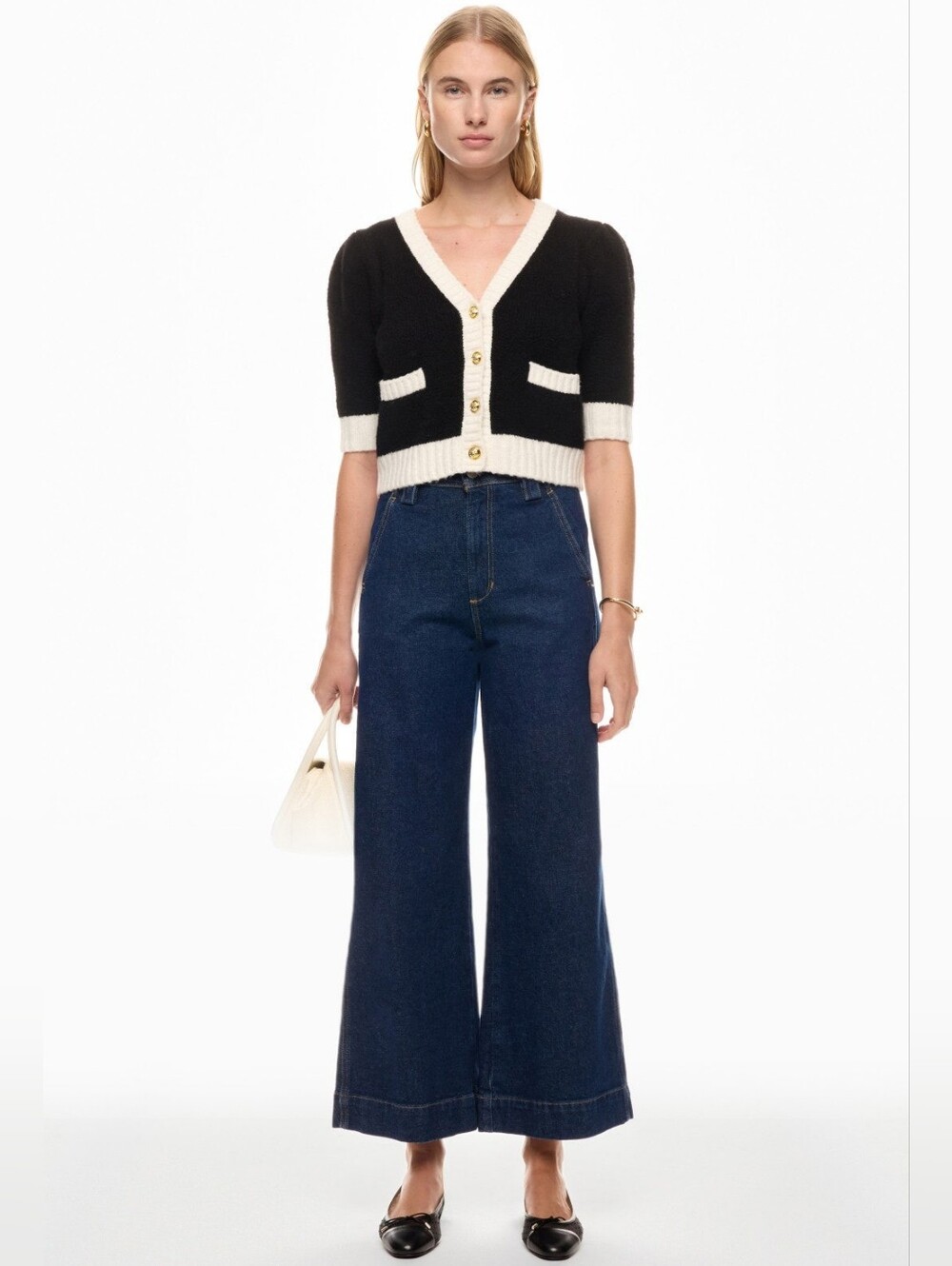 NEW CECE | Contrast Trim Cardigan Sweater - Picture 6 of 10